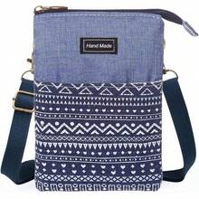 Small Crossbody Bag For Women Mobile Phone Purse National Pattern Shoulder Bag Handbags Coin Pouch For Women - W Blue - View 1