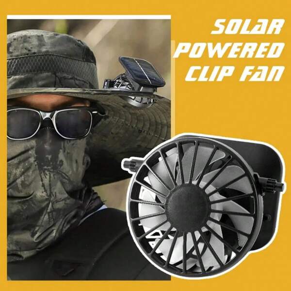 Ventilatore solare ricaricabile con tre velocità regolabili per vento forte e raffreddamento, mini ventilatore portatile per escursioni all'aperto, accessorio sostituibile per cappelli, adatto per campeggio e trekking sia all'aperto che al chiuso