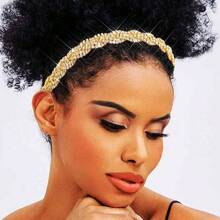 Gold Elastic Rhinestone Headbands Sparkly Crystal Headpiece Hair Accories