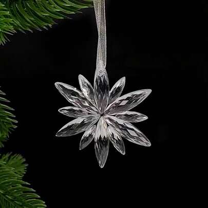 亚克力水晶冰柱挂饰，透明冰柱圣诞树吊坠，冬季装饰