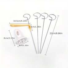 6pcs/Set Multi-Functional Spiral Potato Slicer, Stainless Steel Manual Tornado Vegetable Cutter, Suitable For BBQ, Kitchen Tools - White - View 6