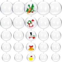 Clear Plastic Fillable Ornaments,Transparent DIY Craft Ball,Clear DIY Christmas Ornament 5 Different Sizes For Wedding,Party,Home Decor