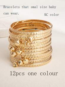 12pcs Girls & Teens Jingle Bell Bracelets, Suitable For Daily Wear - one-size - View 18