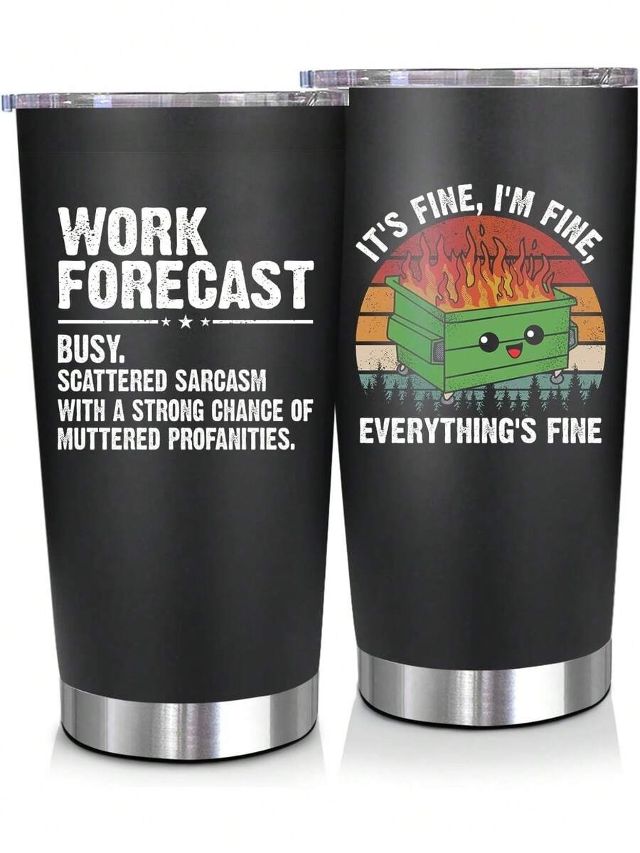 Work Forecast Coworker Gifts For Women Men - 20 Oz Insulated Tumbler Mug, Funny Best Friend Present For Work Bestie Boss Friends, Gift For Boss Employer Colleague - Work Forecast - View 1