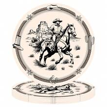 10pcs/20pcs/50pcs Cowboy Party Plates Cups And Napkins Tableware For Western Birthday Supplies First Rodeo Bachelorette Themed Paper Dessert Plates Western Party Cowboy Ranch Dinnerware Set For Wild West Birthday Party Decorations - Multicolor - View 3