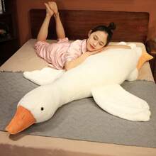 1pc 50~190cm Oversized Sleeping Goose Plush Doll, Soft Velvet Fabric, Cute Goose Stuffed Animal Pillow With Leg Hugger Design, Sleep Companion, Bedroom Decor, Birthday/Christmas/Halloween Gift