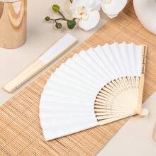 [Customized] 1/5/10/30/50/100pcs White Blank Foldable Paper Fans - Suitable For DIY Decoration, Wedding Party Gifts And Home Gifts, Retro Bamboo Hand-Held Folding Ladies' Accessories Fan, Teacher's Day Gift, Ladies' Dress Accessories.,Durable,Colorful,Cute,Adorable,Funny,Kawaii,Y2K,Stylish,Unisex,Casual,Custom,Personalized,Unique,Customized,Ideal Gifts For Him,Ideal Gifts For Her,Her,Boyfriend,Girlfriend,Family,Friends