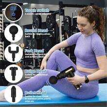 Nueva pistola de fascia, masajeador de relajación muscular profunda, pistola de masaje vibratoria, regalo de fitness - Gris - Ver 7