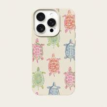 1pc Cute Colorful Sea Turtle Pattern TPU Phone Case Compatible With Apple/ Phones - White - View 5