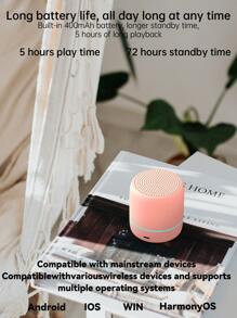 Lithium Battery LED Breathing Light Portable Mini Wireless Speaker - Pink - View 7
