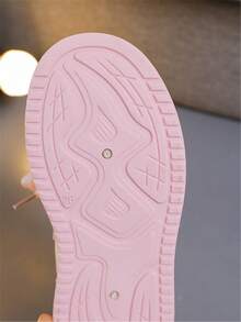 1 pereche pantofi sport pentru copii, la modă, confortabili, cu fund moale, cu fundă tricotată, drăguți, cu cârlig și buclă din PU, pentru fete, casual, versatili, cu plată, potriviți pentru toate anotimpurile