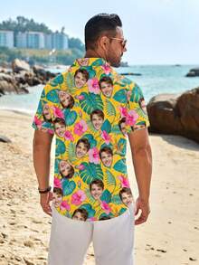 Grote maten Hawaiiaans Hemd D555 Durham Flamingo Hawaiian Ao Print