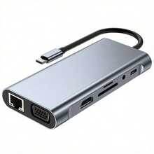 11-In-1 USB C HUB 4K 30Hz Type C To Compatible USB 3.0 Adapter 11 In 1 Type C HUB Dock PD 87W USB C Splitter For Book Pro Air - 11-IN-1 HD100Mbps - View 10