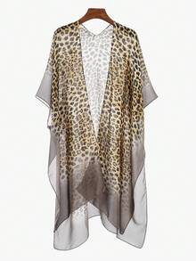 1 chiếc Kimono dài bằng vải voan họa tiết da báo cổ điển thanh lịch dành cho nữ, áo choàng đi biển thời trang xuân/hè, khăn choàng chống nắng cho đầm - Nhiều màu - Xem 6