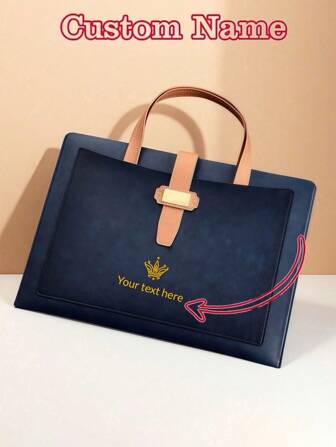 1 pieza Maletín de negocios premium personalizado/Bolso para documentos, Estuche para papelería, Capacidad grande A4 35x25cm, (Se puede personalizar con su diseño único, 26 letras, fotos, nombres, ilustraciones, texto), Mejor regalo para fiestas. Personaliza tu propio tesoro.