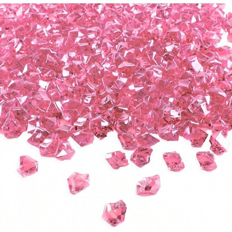 2025Super Z Outlet 120 Pack Acrylic Color Ice Rock Crystals Treasure Gems For Table Scatters, Home Vase Fillers, Event, Wedding, Arts & Crafts, Birthday Decoration Favor (1" Inch)(Apple Green) - 粉色 - 查看 1