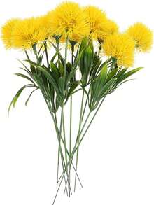 5/10/25 Stück künstliche Pflanzen aus Kunststoff, Löwenzahn Seide, Künstliche Blumen für Herbstdekorationen, Hochzeitsvase für Zuhause, Esszimmer, Schlafzimmer, Festivitäten, Geburtstagsfeiern, Outdoor Garten Dekorationen - Gelb - Übersicht 5