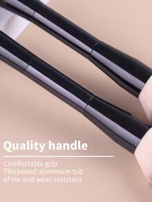 4支装专业双头化妆刷，包括散粉刷、腮红刷等，化妆工具，柔软纤维，方便携带，旅行必备，粉底刷、遮瑕刷、腮红刷、修容刷、古铜粉刷、散粉刷、粉底刷、腮红刷，赠品 - 黑色 - 查看 7