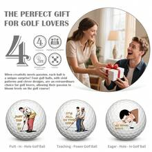 Caiton 3/1 Confezione (opzionale) Palline da golf divertenti, set di palline da golf novità, forniture per il golf, accessori per il golf, adatti per uomini, papà, marito, nonno, compleanno, Natale, Festa del papà, pensionamento, uso personale, accessori e decorazioni per la pratica del golf divertenti, regalo da golf umoristico - Confezione mista da 3 pezzi - Visualizzare 5