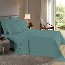 Lençol Solteiro 2 Peças Fronha c/ Abas Percal Flex 400 Fios Toque Macio - Preto - Visão 3