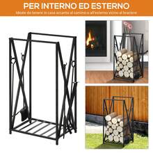 HOMCOM Firewood Racks - Black - View 4