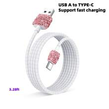 1 pièce Chargeur de voiture 2-en-1/8-en-1 avec strass, câble de charge 3-en-1 avec strass, charge rapide, Type C, USB, adaptateur de voiture, compatible avec Apple, téléphone, caméra de tableau de bord, iPad, GPS, cadeau pour les vacances/anniversaire