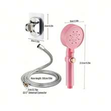 带水压增压器的淋浴喷头、浴室热水器花洒套装、增压花卉淋浴喷头、手持增压淋浴龙头、粉色樱花家居浴室装饰秋季装饰浴室配件