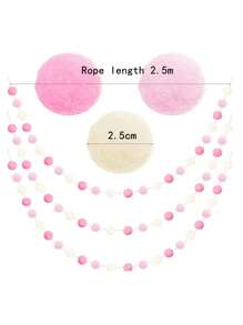 24 个球/1 套 Pom Pom 花环 DIY，彩色蓬松球花环 7.5 英尺长，适合节日生日派对横幅、情人节、复活节、万圣节、感恩节、圣诞节墙壁装饰 - 彩色 - 查看 2