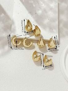LADYCOCO 4 对优雅泪珠耳环套装，适合女性日常佩戴、约会、派对、日常搭配，金色首饰套装