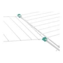 Naples Steel Floor Clothesline With Retractable Wing, White Color, Supports 11 Kg, Secalux - 白色 - 查看 2