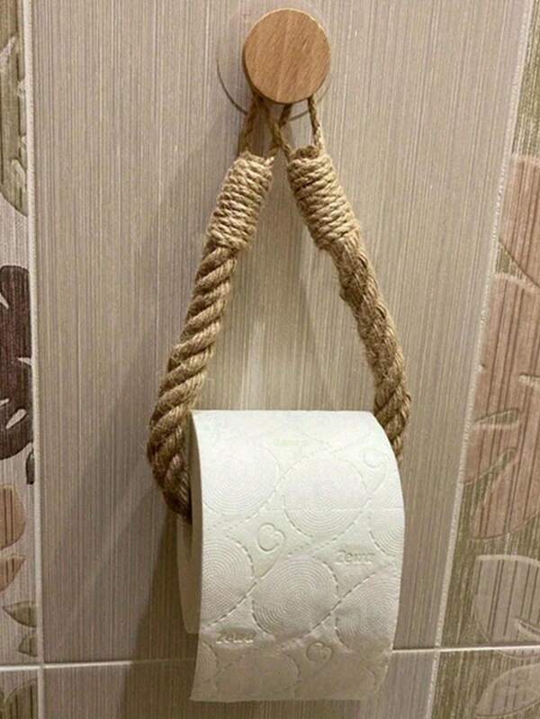 1 pièce Porte-serviettes en papier en panier, support de rangement tissé, porte-serviettes de bain, porte-papier hygiénique créatif sans trou