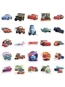 Disney 50张官方授权汽车贴纸，Mater 2款，防水乙烯基材质，适用于水瓶、笔记本电脑、手机、汽车装饰，生日派对礼物 - 多色1 - 查看 7