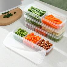 1/5 piezas Recipientes de almacenamiento y preparación de alimentos - Cajas de almuerzo Bento multicompartimento reutilizables, aptas para el hogar, la escuela, el trabajo y los viajes, recipientes de alimentos, recipientes para aperitivos, cajas de almuerzo Bento de control de porciones para adultos, bandejas para servir frutas - transparente - Ver 4