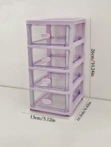Drawer Style Desktop Storage Box, Multi-Layer Organizing Storage Box, Transparent Dustproof And Waterproof Storage Box, Desk Desktop Storage Box, Bedroom, Dormitory, Study, Bathroom Storage Box, 2nd/3rd/4th/5th Floor, Stationery, Pens, Office Supplies, Cosmetics And Other Items Storage And Organizing - Purple - View 13