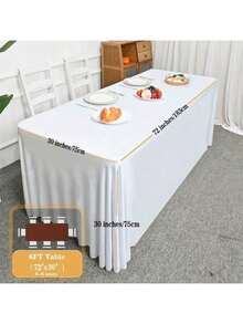 1 Pc Elastic Tablecloth - 1 Pack Elastic Tablecloth Skirt, Polyester Spandex Knitted, Suitable For General Occasions - Multicolor - View 5