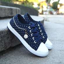 Women Shoes Lightweight Denim Flats Hollow Out Style Breathable - Màu xanh hải quân - Xem 6