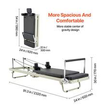 Foldable Pilates Reformer, Pilates Workout Machine For Home Gym Studio Use, Pilates Bed With Dual Resistance- Spring & Cord, Reformer Set For Advanced Users And Beginners, Up To 400 LBS - Black - View 10