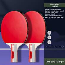 2 piezas Juego de raquetas de tenis de mesa profesional, equipo deportivo de alta elasticidad para interiores/exteriores, incluye 2 raquetas de tenis de mesa, bolsa para raquetas y 3 pelotas de tenis de mesa
