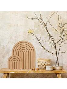 1/2pcs Wood Rainbow Arch,Modern Boho Room Decor For Wall Shelf,Wall Shelf Ornament Dresser Ornament, Aesthetic Boho Wooden Rainbow Arches Home Decor, Shelf Decor Table Decor Dresser Decor Mantle Countertop Decorations, For Living Room, Bedroom, Kitchen, Coffee Bar - Multicolor - View 8