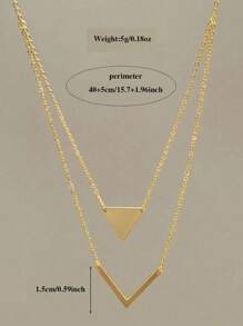 1 colar com pingente triangular geométrico minimalista e elegante em formato de V, gargantilha feminina, design sofisticado, adequado para todas as estações, ótimo presente para professores, volta às aulas para amigas e filhas