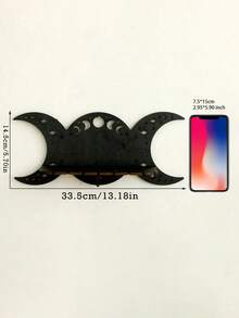 1 chiếc giá đỡ trưng bày pha lê ba mặt trăng bằng gỗ đen, giá treo tường trang trí bàn thờ phù thủy tâm linh với thiết kế hình trăng lưỡi liềm khoét rỗng, đồ trang trí chủ đề phù thủy phong cách Boho Gothic cho phòng ngủ Halloween, phòng thiền, phòng khách, không gian yoga, tiệc Halloween, trang trí nhà cửa. - Giai đoạn Mặt Trăng - Xem 12