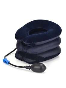 Neck Stretcher, Neck Traction Device, Adjustable Inflatable Neck Traction Device For Instant Neck - Comfort Padded Support With Blue Valve, Ideal For Home & Office Fitness Use, Posture Improvement | Adjustable Design | Soft Padding - Blue - View 8