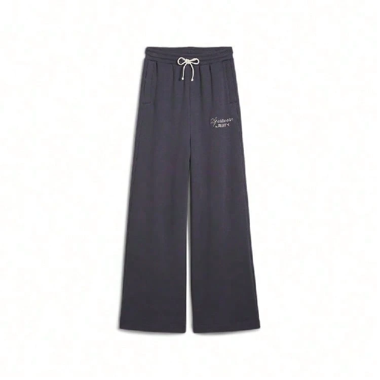 Puma 女式棉质抽绳直筒裤、阔腿运动裤 62656869 - 銀河灰 - 查看 1