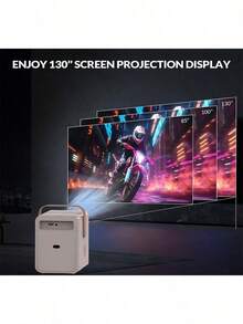 LIPETY Smart-Projektor 4K Android-System, Mini-Projektor mit WLAN und Bluetooth, 4K-Außenprojektor, max. 300 Zoll, digitaler ±45°-4D-Keystone-Zoom, kompatibel mit Telefon, TV-Stick, Spiel, USB - Weiss - Übersicht 9