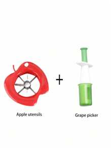 Apple/Pear/Fruit Corer, Plastic With Sharp Stainless Steel Functional Head, Fruit Segmenting Slicer