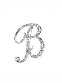 1 件 A-Z 字母水钻胸针 - 欧式风格，合金材质，镶嵌闪亮宝石，时尚别针，适合西装、衬衫、夹克、连衣裙、西装外套和毛衣，适合日常通勤、商务会议、约会和活动办公室配饰珠宝圣诞节万圣节衣服别针有趣可爱的教师礼物 - 銀色 - 查看 19