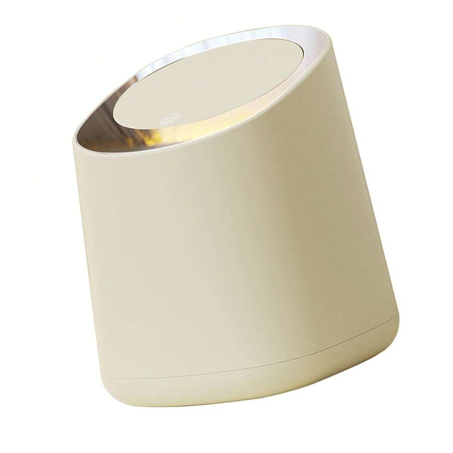 Desk Trash Can Large Capacity Modern Table Waste Bin With Press Opening Lid For Living Room Car Office