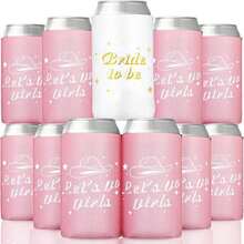12 Pcs Bachelorette Party Can Sleeves Cowgirl Slim Can Let'S Go Girl Bachelorette Party Can Coolers Bride Insulated Beer Can Cooler Sleeves For Bridal Shower Supplies Favors Decorations - trắng - Xem 1