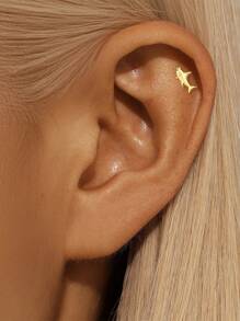 1Pc Tiny 925 Sterling Silver Cartilage Helix Piercing Stud For Women Minimalist Stud Earring Perfect For Daily Wear Bridal Jewelry Fine Jewelry