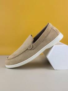 时尚设计师男士莫卡辛平纹绒面革一脚蹬乐福鞋男士皮鞋绅士商务社交鞋男士日常办公室派对婚礼鞋男士情侣约会浪漫晚餐节日礼物返校学生休闲鞋学院风，请选择大一码